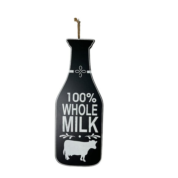 100% Whole Milk Decorative Wooden Hanging Sign With Rope - Picture 9 of 9